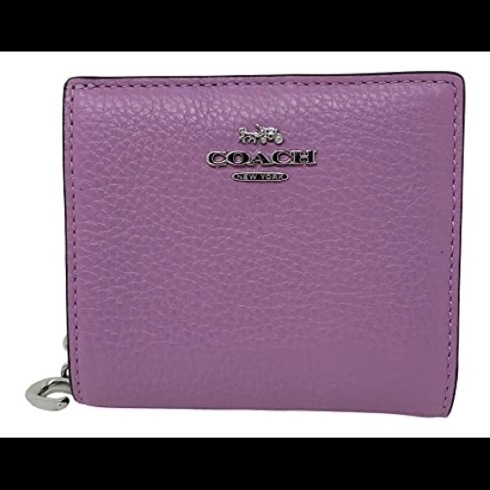 NWT COACH Wallet Violet Orchid Pebbled Leather Snap Bifold C286 Gorgeous Color